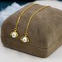 Sterling Silver Mother Of Pearl Planet Threader Earrings, thumbnail 2 of 12