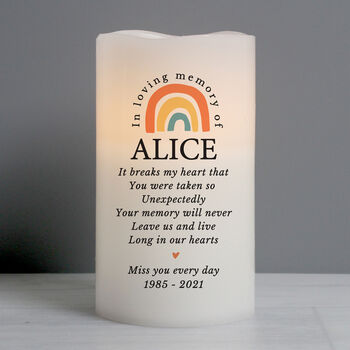 Personalised In Loving Memory Rainbow Candle, 2 of 3