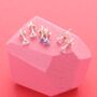Silver Heart Ear Studs Set With Cubic Zirconia, thumbnail 1 of 5