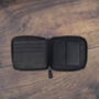 Men's Black Leather Wallet Zip Around Rugged Black Leather Rfid Protected, thumbnail 3 of 7