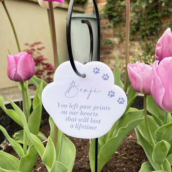 Acrylic Paw Print Pet Memorial Garden Tag Wire Holder, 2 of 4
