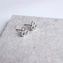 Sterling Silver Honeycomb Stud Earrings, thumbnail 2 of 6