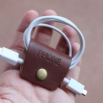 Personalised Leather Cable Wrap, 2 of 7