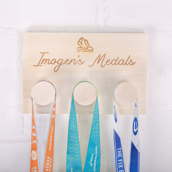 Personalised Wooden Medal Holder, 2 of 5