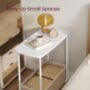 Rectangular Side Table With Fabric Basket And Storage, thumbnail 3 of 7