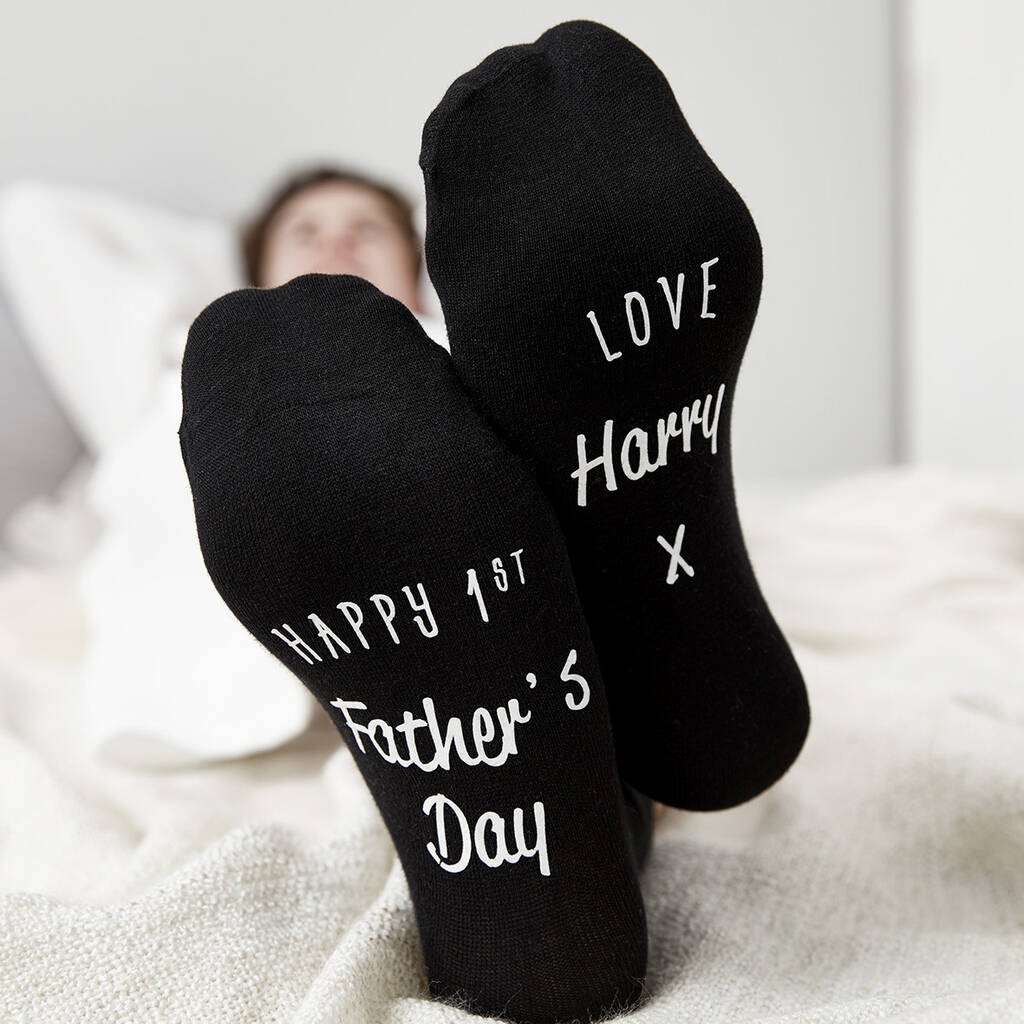 Personalised ‘1st Father's Day’ Black Socks By My 1st Years ...