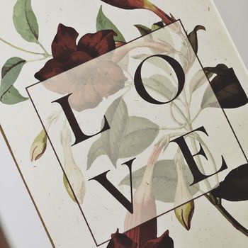 Vintage Love Botanical Personalised Print, 9 of 12