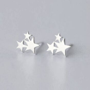 Christmas Friendship Sterling Silver Star Cluster Stud Earrings, 2 of 7