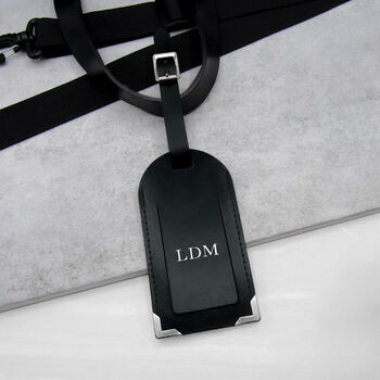 Couples Personalised Handmade Leather Luggage Tag Set, 3 of 9