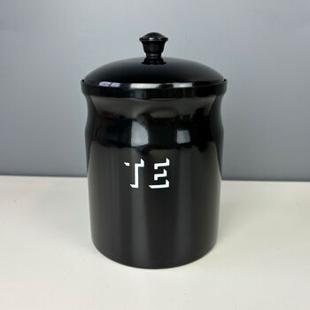 Retro Welsh Tea, Coffee, Sugar Tins Black, 4 of 4