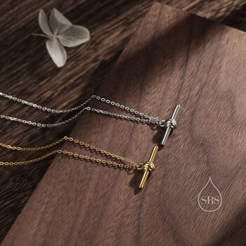 Balanced Bar Necklace In Sterling Silver, 2 of 12