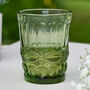 Aurielle Embossed Green Tumbler Glass, thumbnail 1 of 3