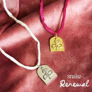 Amulet Charm Pendant On Silk Necklace, 6 of 12