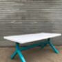Industrial Y Frame Steel Dining Table 570, thumbnail 1 of 7