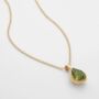 Peridot 18k Gold Plated Pear Drop Necklace, thumbnail 4 of 5