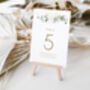 Wedding Table Numbers Green And Gold Leaf, thumbnail 2 of 4