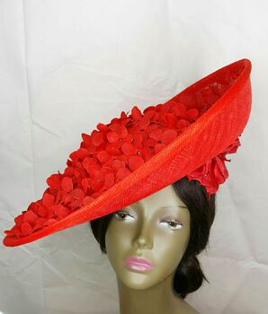 Red Petal And Swarovski Element Hat, 2 of 3