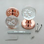 Rose Gold Copper Bubbles Glass Mortice Door Knobs, thumbnail 4 of 4