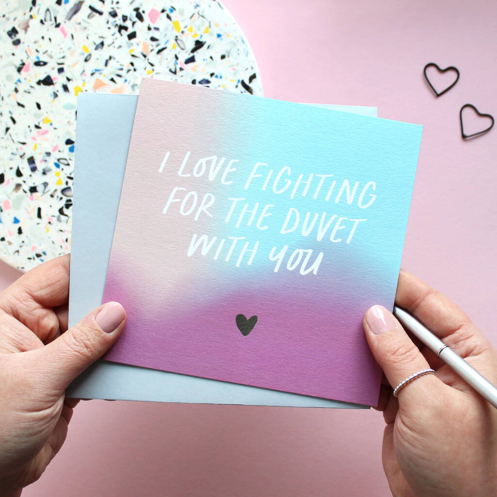 Fighting For The Duvet With You Love Card, 1 of 5