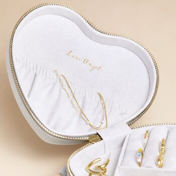 Personalised Name Heart Travel Jewellery Case, 2 of 7