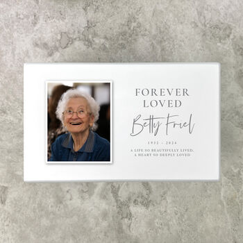 Personalised Forever Loved Photo Cremation Urn For Ashes 1440ml, 3 of 10