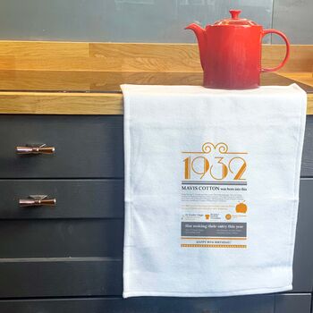 Personalised 90th Birthday Gift Microfibre Tea Towel, 7 of 9