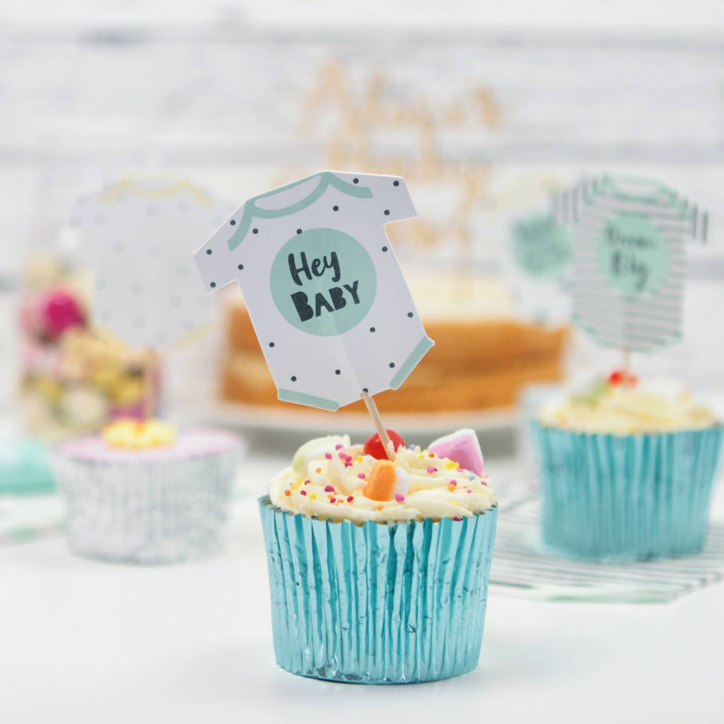 Baby Shower Baby Grow Shaped Cake Toppers By Postbox Party ...