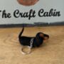 Needle Felted Handmade Tiny Dachshund Keyring/Black And Tan/Chocolate And Tan/Red, thumbnail 3 of 12