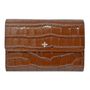 Brown Crocodile Embossed Leather Travel Wallet, thumbnail 2 of 5