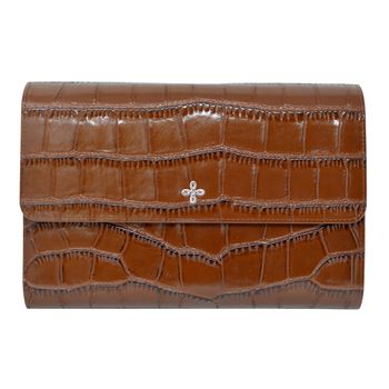 Brown Crocodile Embossed Leather Travel Wallet, 2 of 5