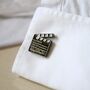 Director’s Clapperboard Cufflinks Silver Film Slate Design Gift For Movie Lovers, thumbnail 1 of 6