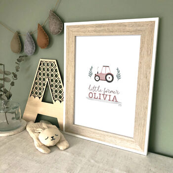 Personalised Little Farmer Nursery Print Blue, 2 of 4