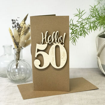 Personalised Hello 50 Birthday Card, 3 of 8