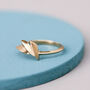 9ct Gold Geometric Fan Shape Ring, thumbnail 3 of 10