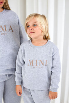 Mama Est Embroidered Personalised Jumper And Jogger Set Matching Mini Available, 7 of 12