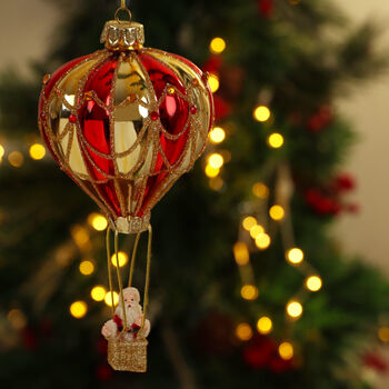 G Decor Festive Santa Balloon Christmas Tree Bauble, 3 of 8