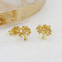 18ct Gold Plated Tree Of Life Stud Earrings, thumbnail 2 of 6