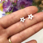 Sterling Silver Mini Flower Earrings, thumbnail 8 of 12
