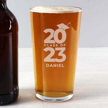 Personalised 'Class Of 'Graduation Pint Glass, 5 of 7