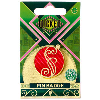 Wicked Glinda Pink Shiz Logo Pin Badge, 3 of 3