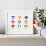 Personalised Loved Countries Travel Flag Print, thumbnail 1 of 5