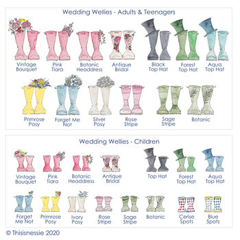 Personalised Wedding Welly Boot Glass Vase, 4 of 6