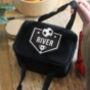 Personalised Football Black Lunch Bag, thumbnail 1 of 3