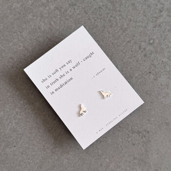 Wolf Sterling Silver Earrings, 3 of 10