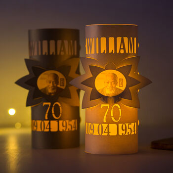 90th Birthday Lantern Photo Centrepiece Personalised, 4 of 7