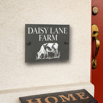 Personalised Dairy Cow Slate House Number Sign, 2 of 2