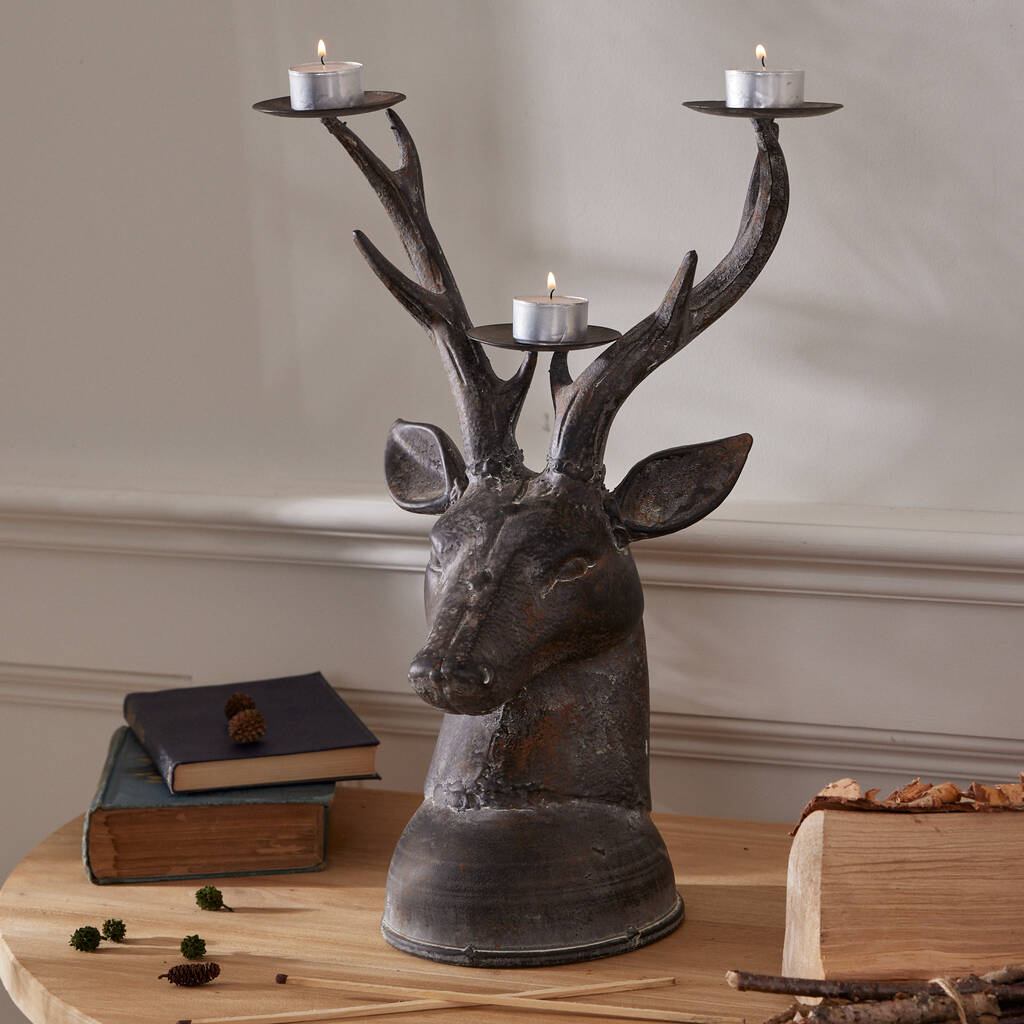 Stag S Head Candle Holder By Dibor   Original Stag S Head Candle Holder 