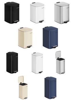 Steel Trash Can Pedal Bin With Soft Close Lid, 7 of 7