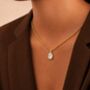 Waterproof Teardrop Cubic Zirconia Pendant Necklace, thumbnail 1 of 3