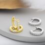 Sterling Silver Cz Huggie Hoops, thumbnail 1 of 12